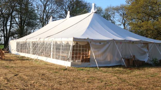 marquee in the woods