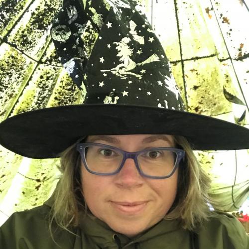 katie in a witches hat